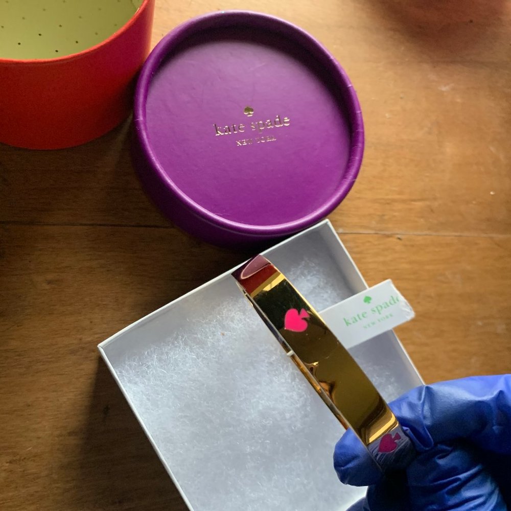 Kate Spade Gold and Pink Spade Bangle